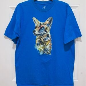 Dog Eagle Animal Size L Tee Pet Cat Art Painting